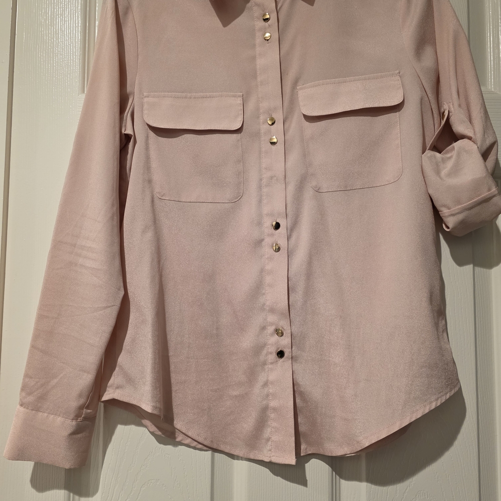 Ivanka Trump Blush Blouse with Gold Accents